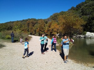 We gave thanks for each other and the beauty of God's creation while camping at Guadalupe River State Park, north of San Antonio.  We also gave thanks that the raccoons that raided our food the previous night failed to pry open our guitar case--one of them nearly succeeded in that venture!  Perhaps it wanted to learn to play the instrument, or possibly snack on it instead.